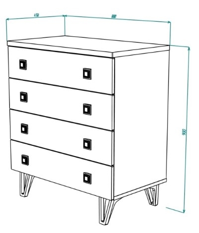 Комод Mira №9 800 Белый