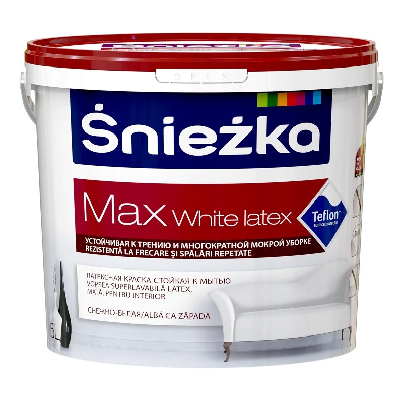 Vopsea-emulsie Sniezka Max White Latex 5l albă