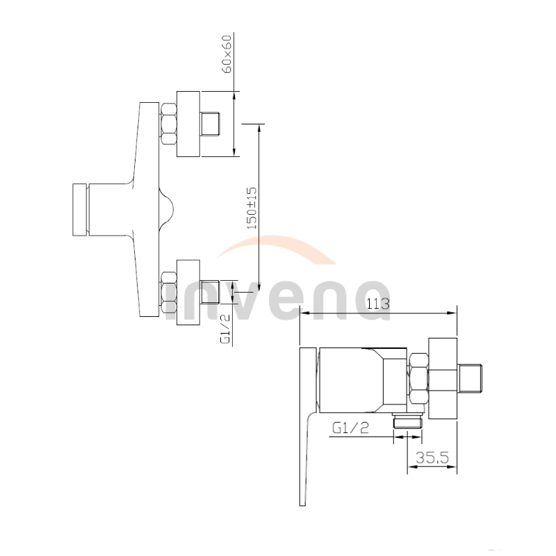 Душевая система Black/Gold Rose BN-35-014-V  