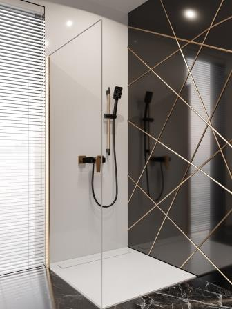 Sistemă de duș Black/Gold Rose BN-35-014-V  