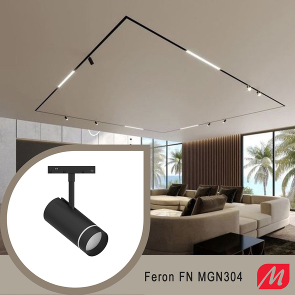 Трековый светильник Feron FN MGN304 20W 4000K 48В