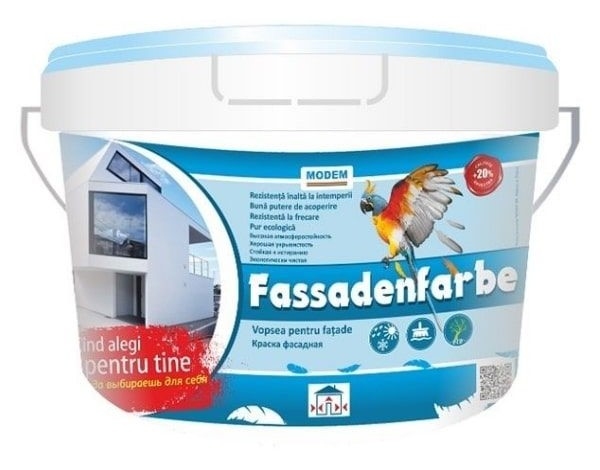 Краска для фасадов Fassadenfarbe 14kg Modem 