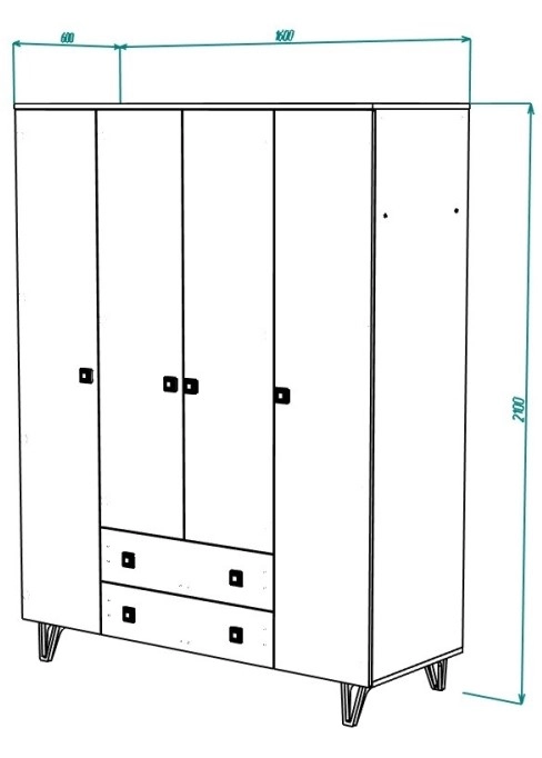 Dulap Mira №1 1600 Alb