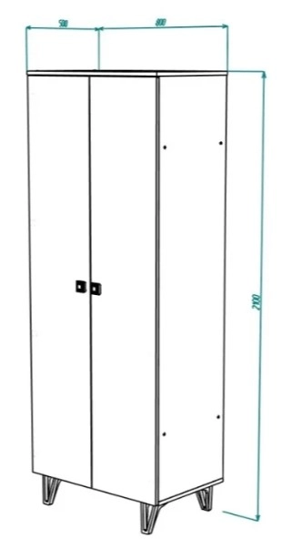 Шкаф Mira №3 2 дверцы 800 белый