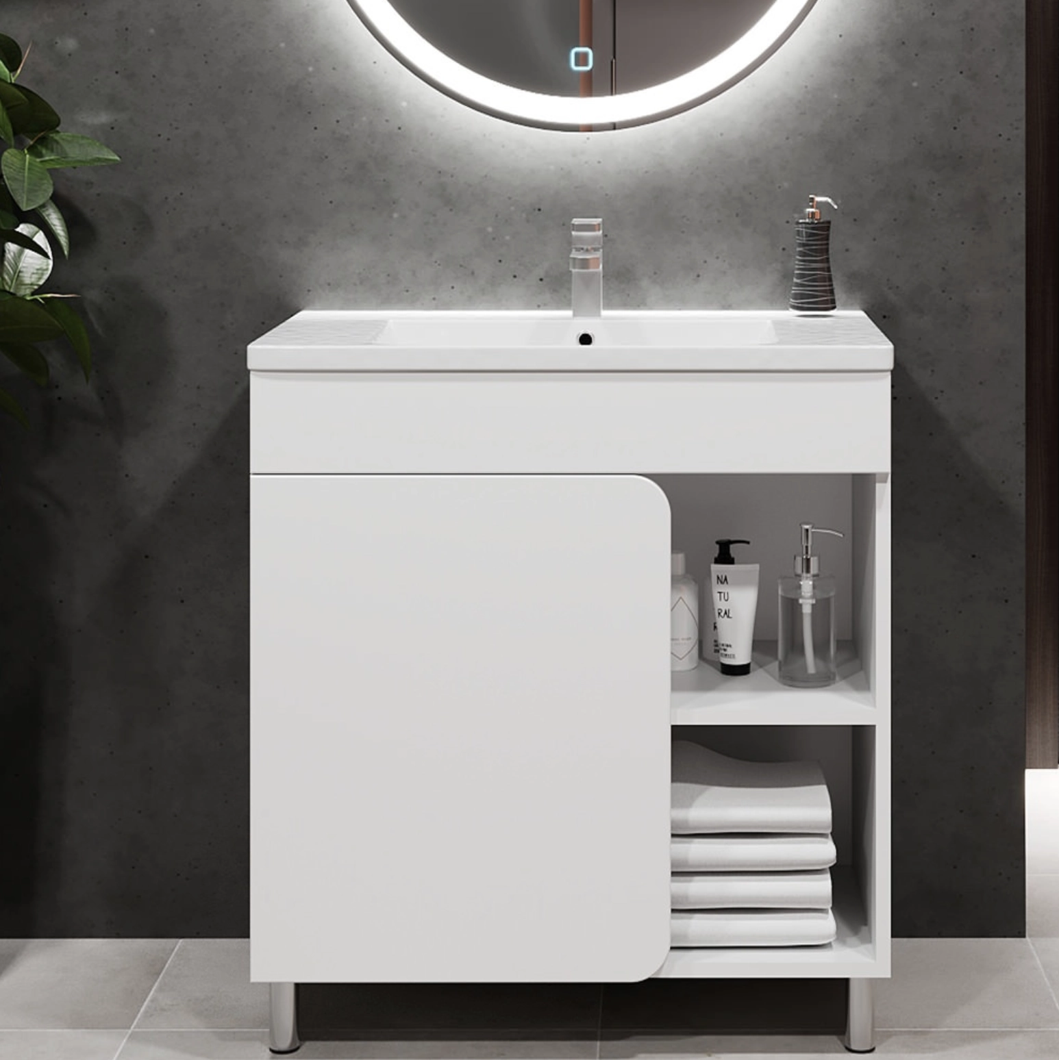 Шкаф под умывальник Bayro Soho 122331 + умывальник  Nomi Argo 600 117255 