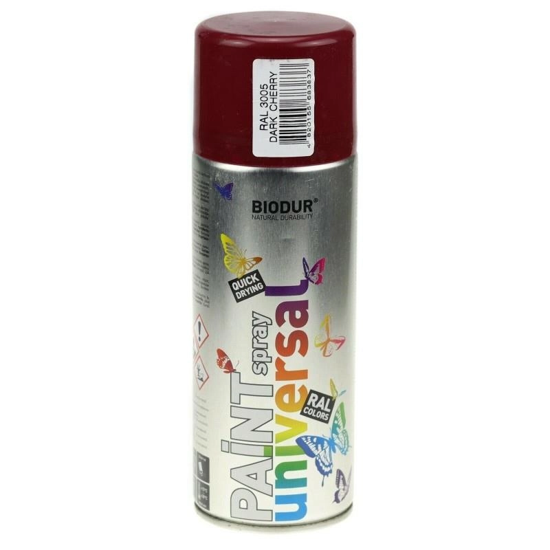Спрей краска Biodur 400ml тёмно-вишнёвый 3005