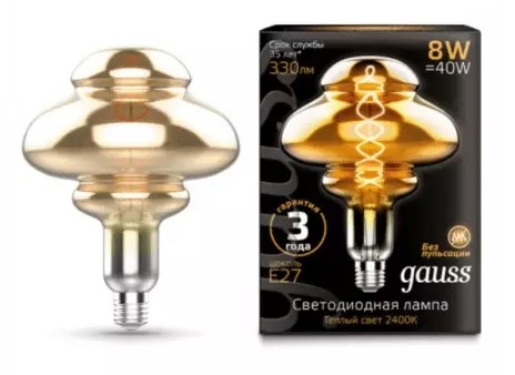 Bec Led Gauss Filament Vintage BD160 8W 2400K 