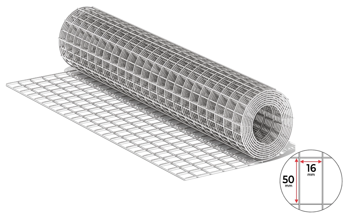Сетка сварная оцинкованная 16*50 D-2.0 H1