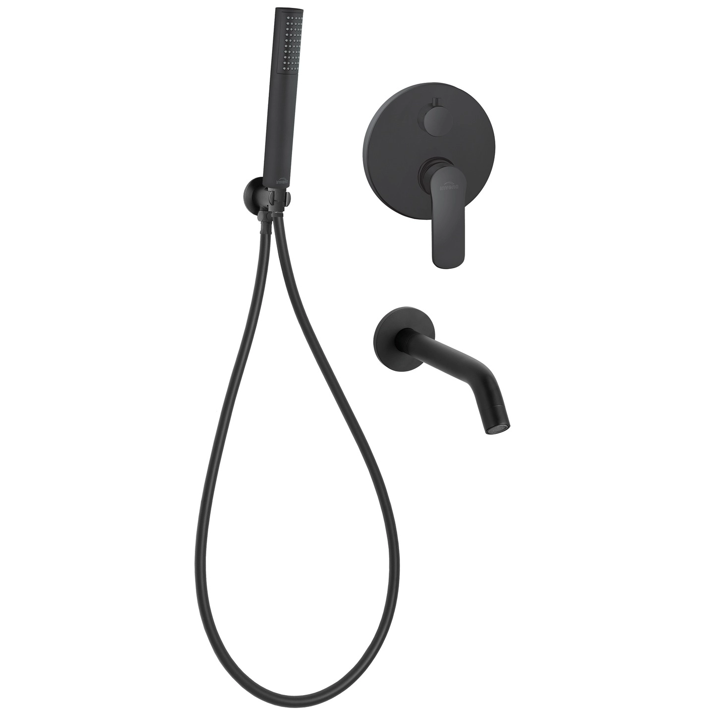 Set pentru cada, montaj ascuns, Invena siros, negru, BS-90-W12-A