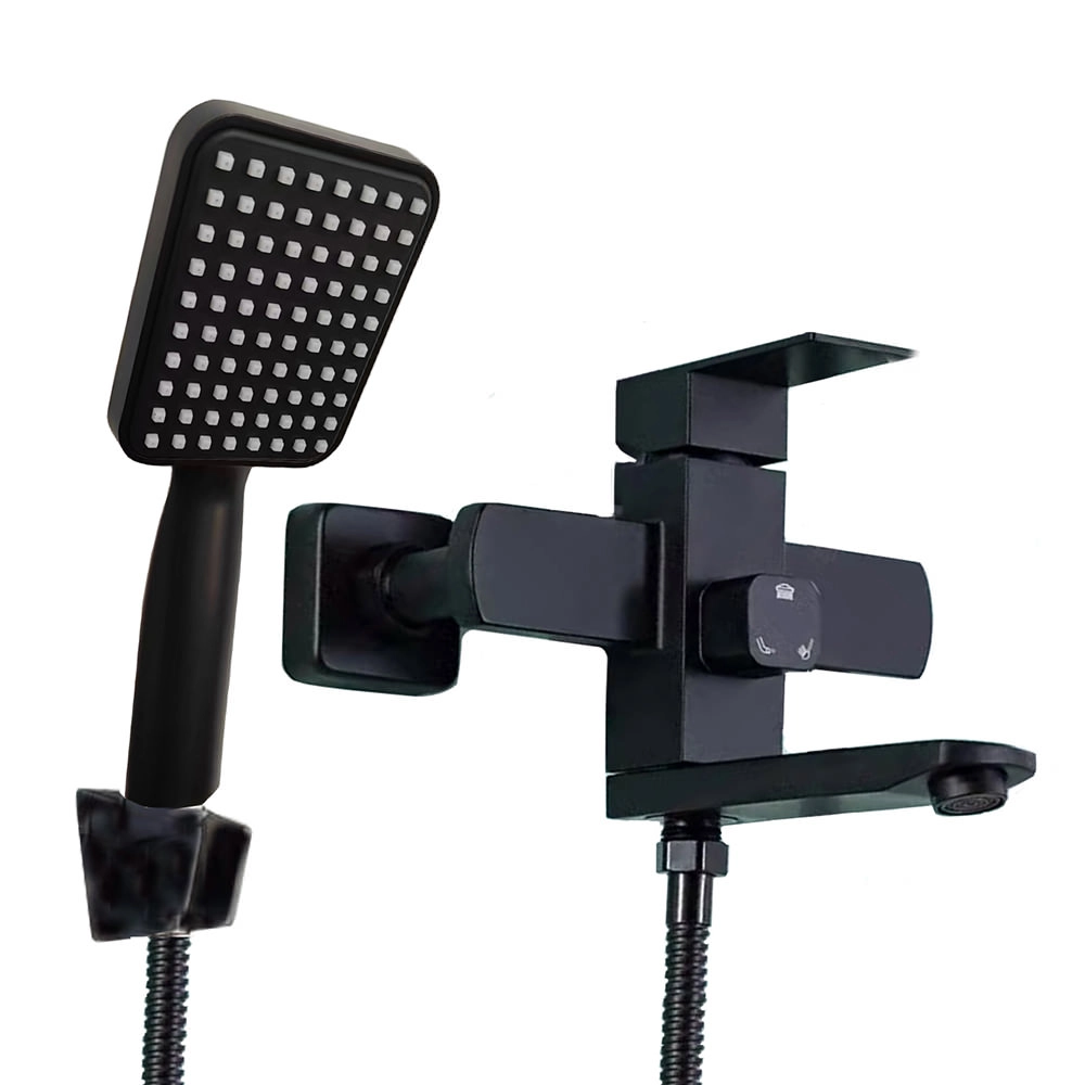 Baterie de baie Mateco Cubo negru mat 116417