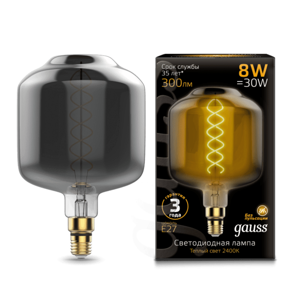 Bec Led Gauss Filament Vintage DL180 8W 2400K 