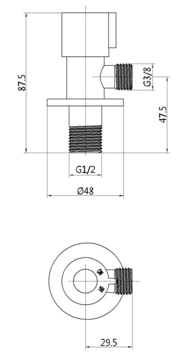 Угловой кран для холодной воды Invena 1/2x1/2  ZW-47-N15-J 