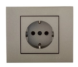 Priză Schuko antracit Ovivo