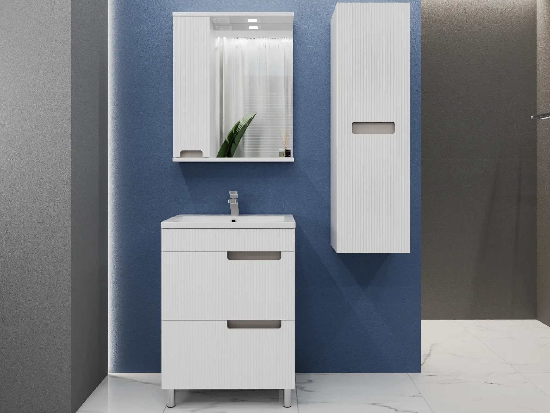 Шкаф под умывальник Bayro Positano Duo 119543 + умывальник  Nomi Argo 60 117255 