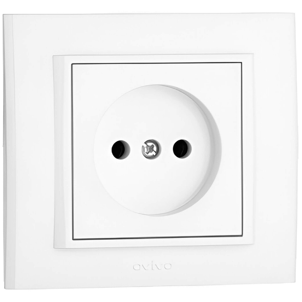 Розетка Schuko белый Ovivo
