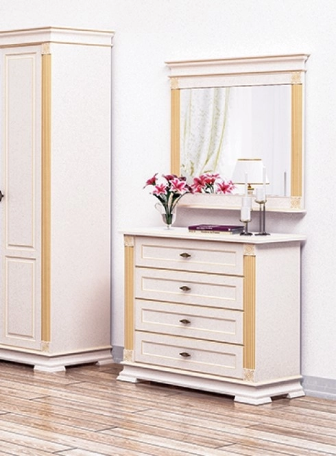 Зеркало Afina MH-222-08 Крем/Золотая Патина