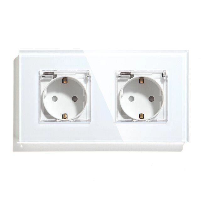 Priză dublă 16A 86x157mm Alb M2F-WT