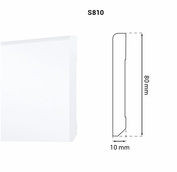 Plintă STIQ S0810 Alb