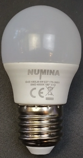 Лампа TG G45 9W E27 6500K RA70IC