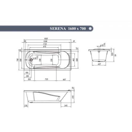 Ванна Serena 160x70
