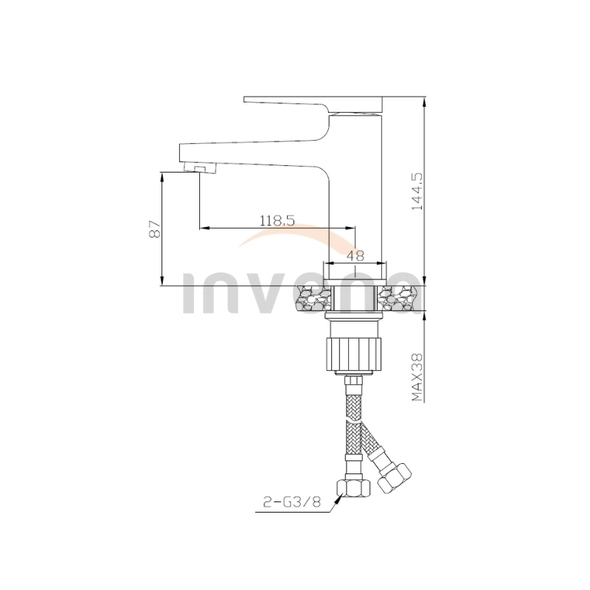 Mixer p/chiuvetă Black/Gold BU-35-014-V 