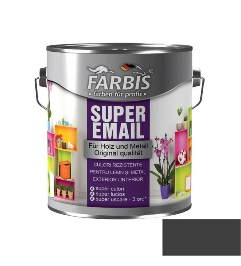 Email Farbis super 0.7l negru mat 