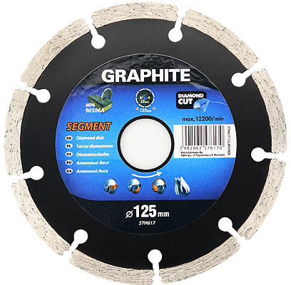 Disc pentru beton Graphite 125mm segment 57H617 (3650)