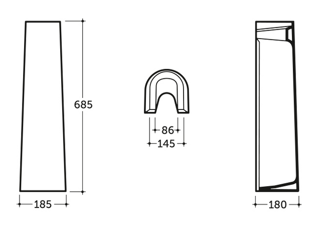 Piedestal sub lavoar Keramin 1c