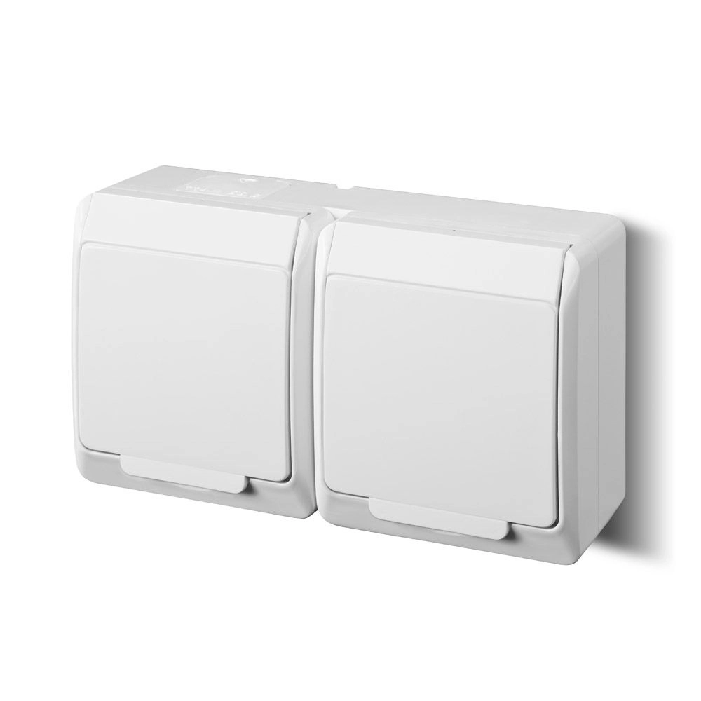 Priză dublă cu capac Hermes 2P+E IP44 11391