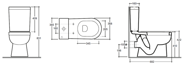 Напольный унитаз Bergamo Nova Slim белый 1c