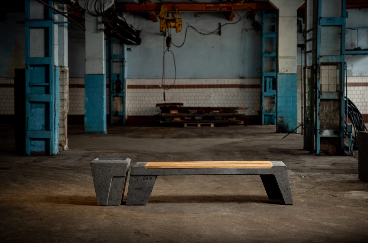 Bancă de beton fără spetează BE-TWIN 