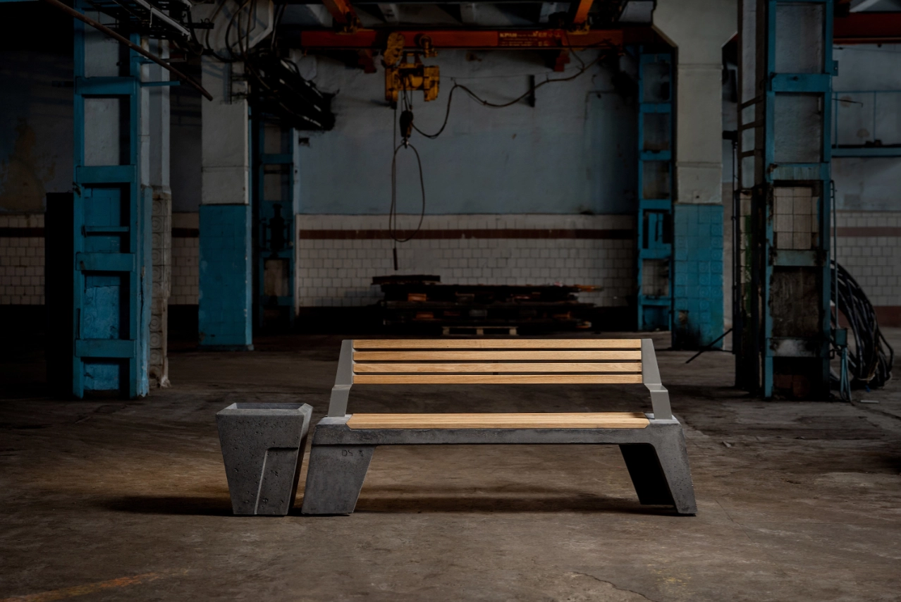 Bancă de beton cu spetează BE-TWIN