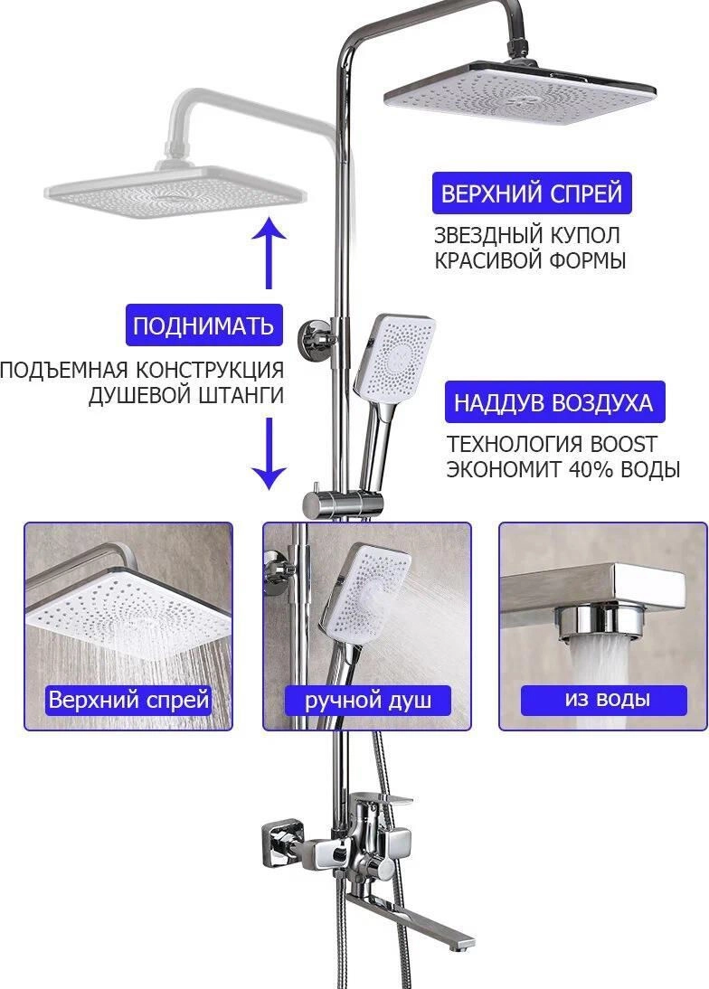 Sistemă de duș Frap F 2471 Alama 4530