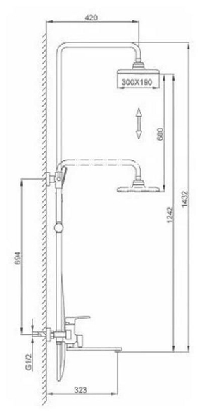 Душевая система Frap F 2471 Латунь 4530