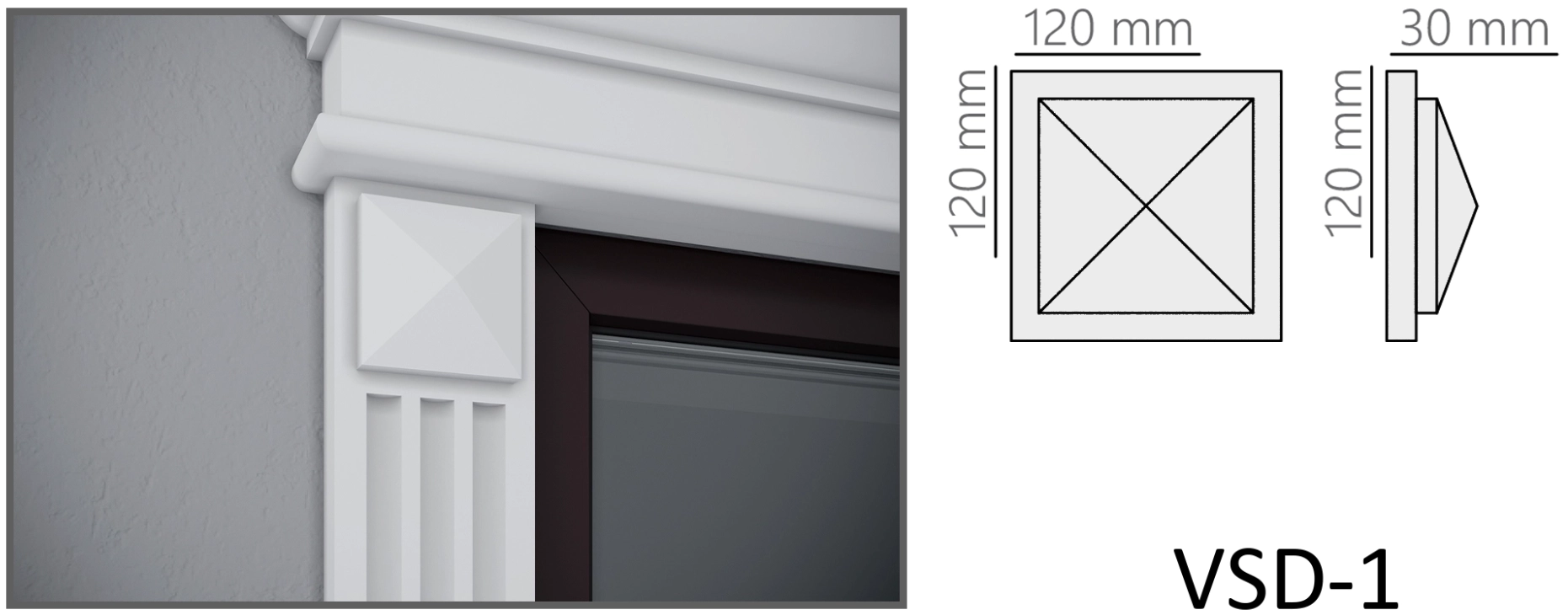 Piatră de boltă VSD1 120x120x30mm