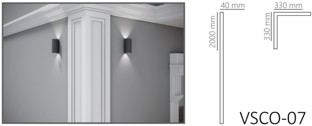 Colțar decorativ VSCO7 2m 330x330mm