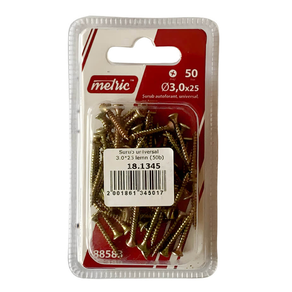 Șurub universal p/u lemn Metric 3x25 88583