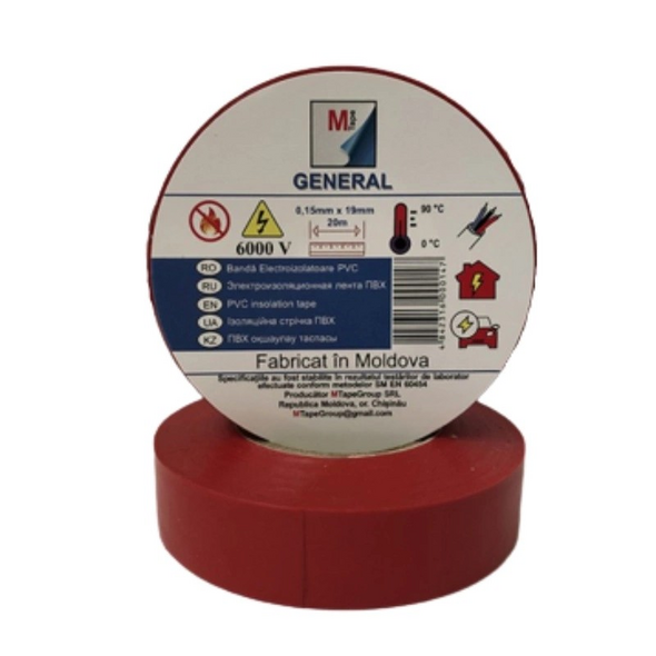 Bandă Electroizolantă MTP 0.15x19x20 roșu