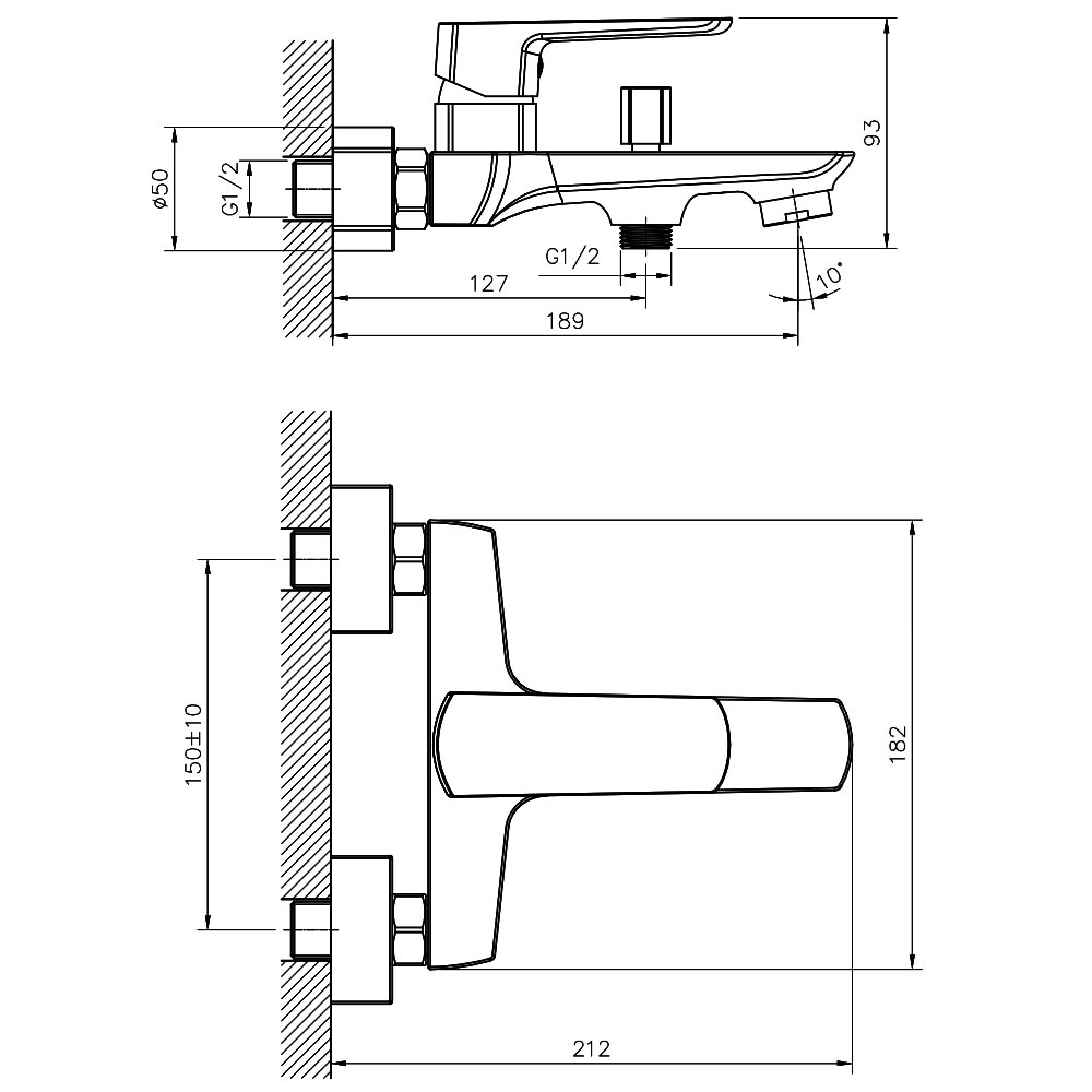 Смеситель для ванны Mateco Vento 107678