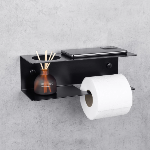 Suport pentru hârtie igienică Daske Line PH/L-0249BR negru drept