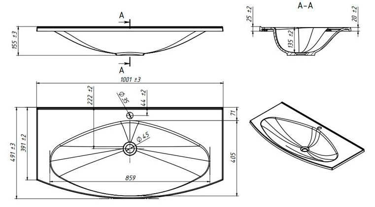 Раковина Bari 100 1c Keramin 