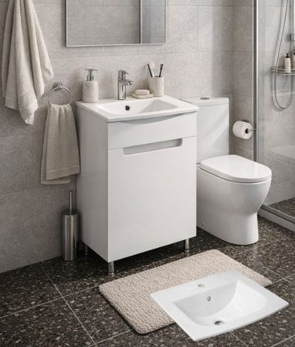 Dulap pentru lavoar Morning Urban + Lavoar Bari alb 50