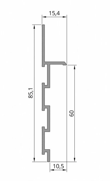 Плинтус скрытого монтажа M1060 2.5м