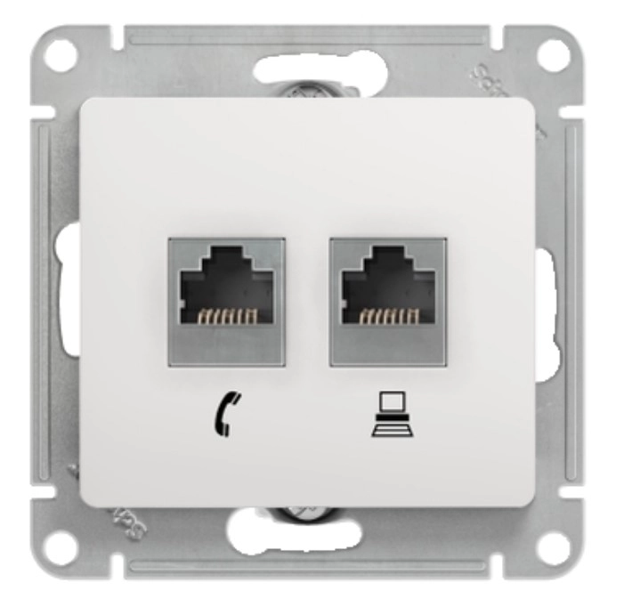 Priză Glossa RJ11+1XRJ45 cat 5E 332 