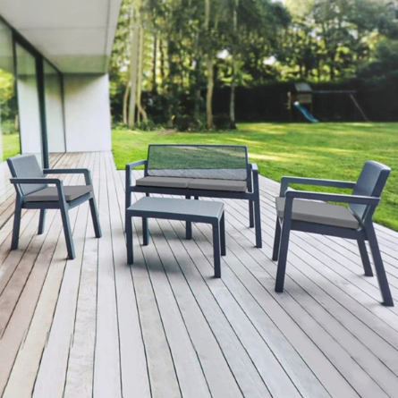 Set mobilier gradină/terasă 6 scaune Prestij Grey