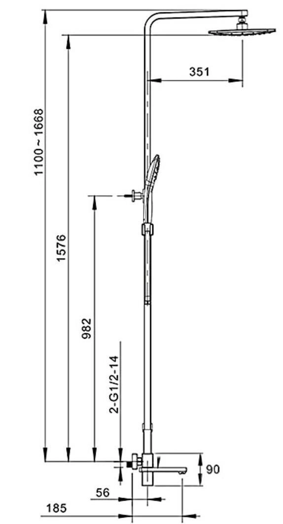 Sistemă de duș Gappo G2418-1 crom 1610