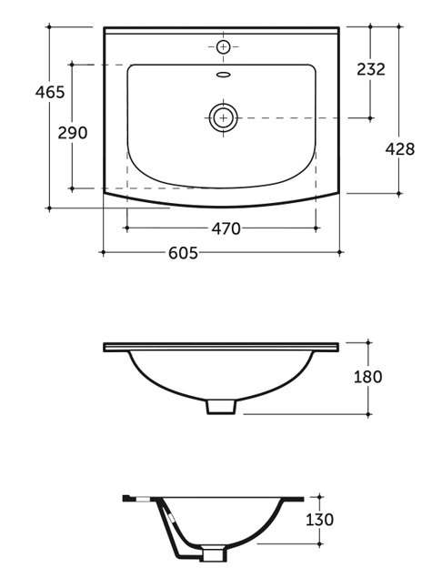 Раковина Keramin Bari белая 60 1c
