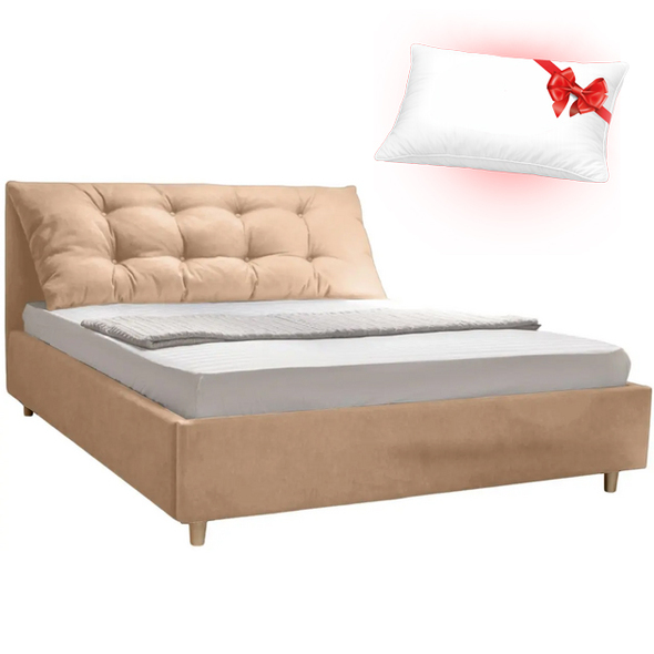 Pat dormitor Charmbed Confort Adaline London 03 160x200 (Beige) + pernă cadou