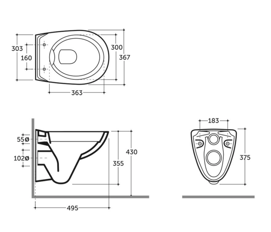 Подвесной унитаз Keramin Santi R Slim ML 99M01506