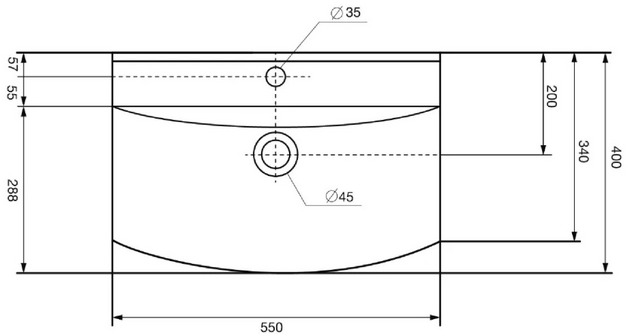Lavoar Clermont 55cm alb 1c Keramin
